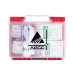 86 Piece OSHA Compliant First Aid Kit in Clear Hard Case - Red 86 Piece OSHA Compliant First Aid Kit in Clear Hard Case - Red