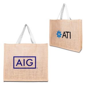 10oz. Jute Tote Bag with Cotton Webbing Handle 1 10oz. Jute Tote Bag with Cotton Webbing Handle 1
