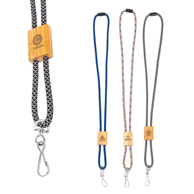 Braided Rope Lanyard with Bamboo Adjuster (Factory Direct) 10-12 Weeks 1 Braided Rope Lanyard with Bamboo Adjuster (Factory Direct) 10-12 Weeks 1
