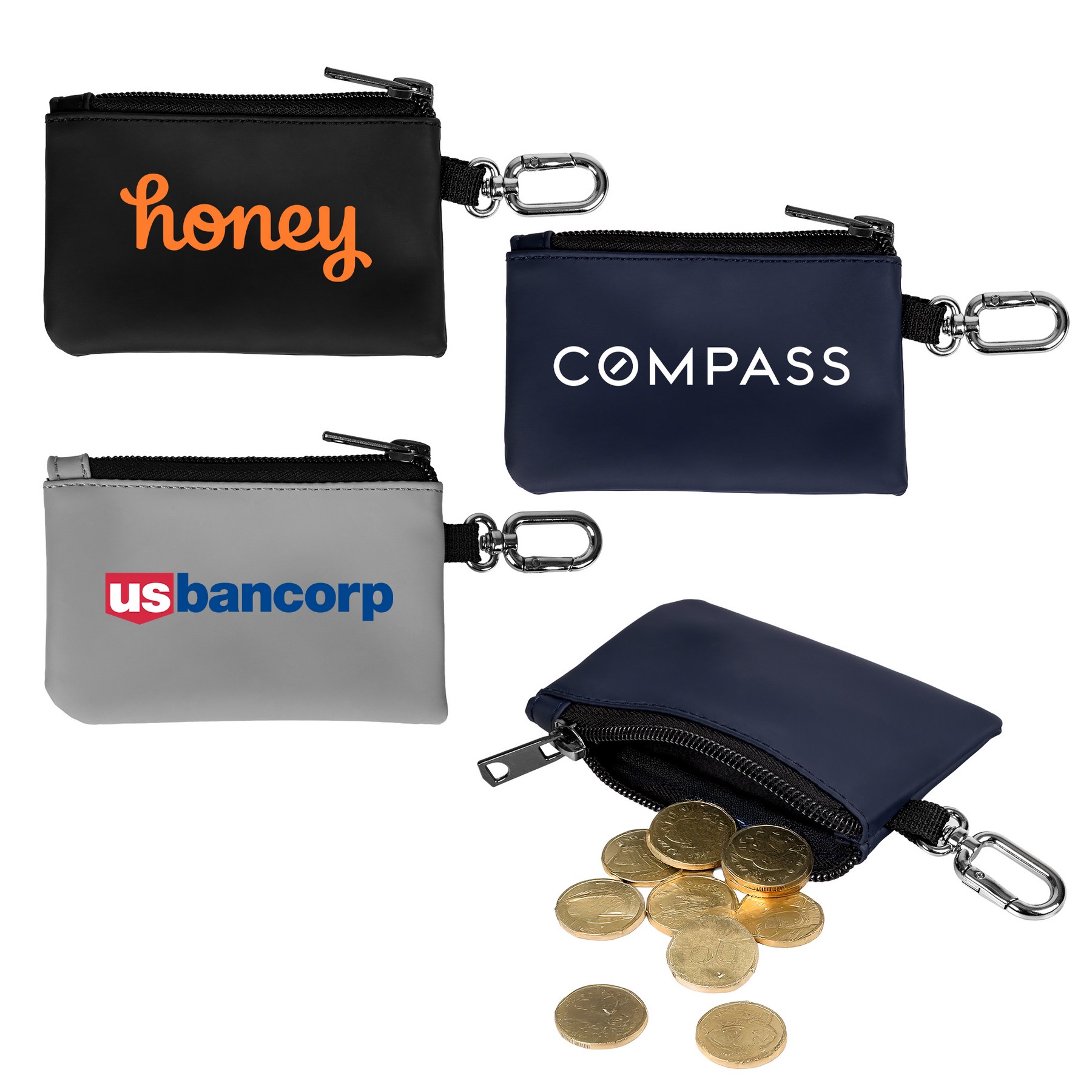 LuxeCarry Zip Pouch with Carabiner 1