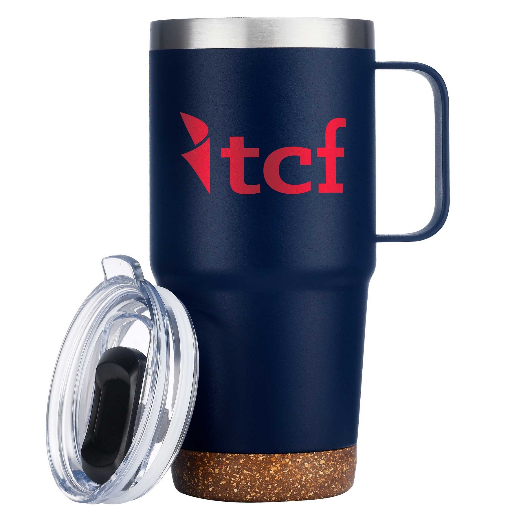 24oz. SS Travel Mug with Cork Base and Handle 1