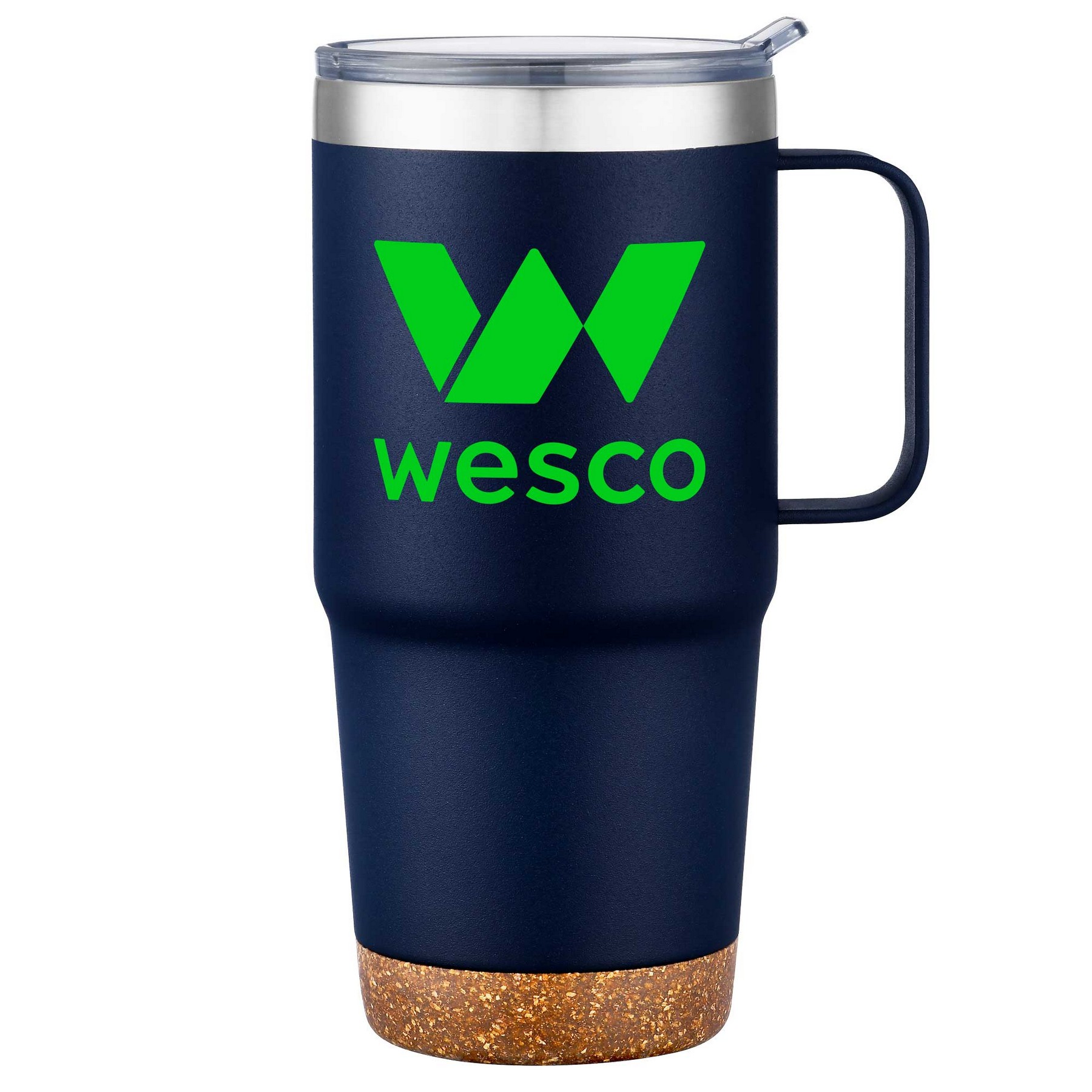 24oz. SS Travel Mug with Cork Base and Handle 1