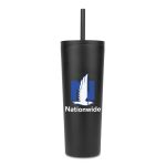 27 Oz. Natick Double Wall SS Mug w/Straw - Black 27 Oz. Natick Double Wall SS Mug w/Straw - Black