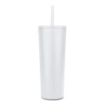 27 Oz. Natick Double Wall SS Mug w/Straw - White Blank 27 Oz. Natick Double Wall SS Mug w/Straw - White Blank
