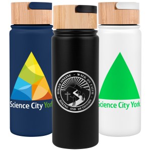 20 Oz. Vacuum-Sealed Stainless Water Bottle w/Bamboo Lid 1 20 Oz. Vacuum-Sealed Stainless Water Bottle w/Bamboo Lid 1