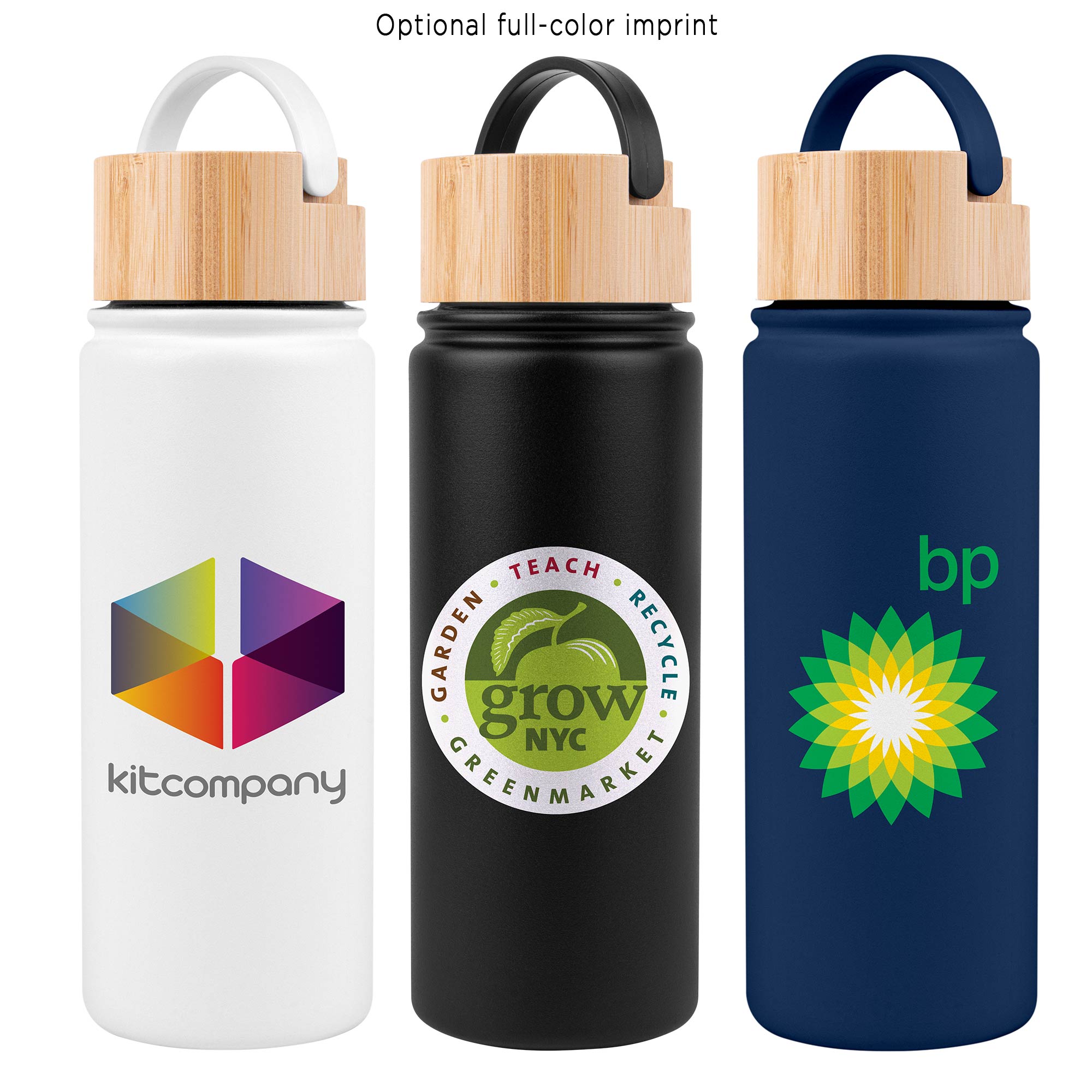 20 Oz. Vacuum-Sealed Stainless Water Bottle w/Bamboo Lid 1