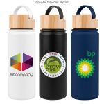 20 oz. Vacuum-Sealed Stainless Water Bottle with Bamboo Lid (Factory Direct - 10-12 Weeks Ocean) - Various 20 oz. Vacuum-Sealed Stainless Water Bottle with Bamboo Lid (Factory Direct - 10-12 Weeks Ocean) - Various
