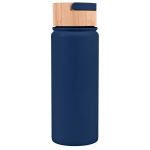 20 oz. Vacuum-Sealed Stainless Water Bottle with Bamboo Lid (Factory Direct - 10-12 Weeks Ocean) - Navy Blue 20 oz. Vacuum-Sealed Stainless Water Bottle with Bamboo Lid (Factory Direct - 10-12 Weeks Ocean) - Navy Blue