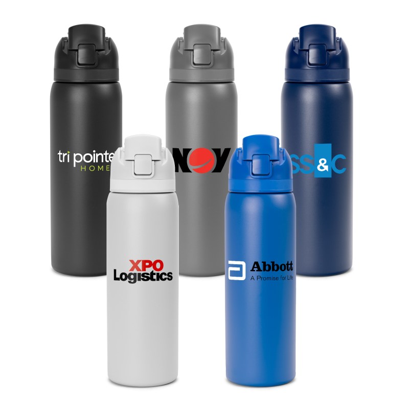 Solid 27oz. Stainless Steel Pop Straw Bottle 1 Solid 27oz. Stainless Steel Pop Straw Bottle 1