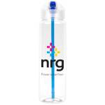32 Oz. Recyclable Sports Bottle w/Flip-Up Lid - Clear/Blue 32 Oz. Recyclable Sports Bottle w/Flip-Up Lid - Clear/Blue