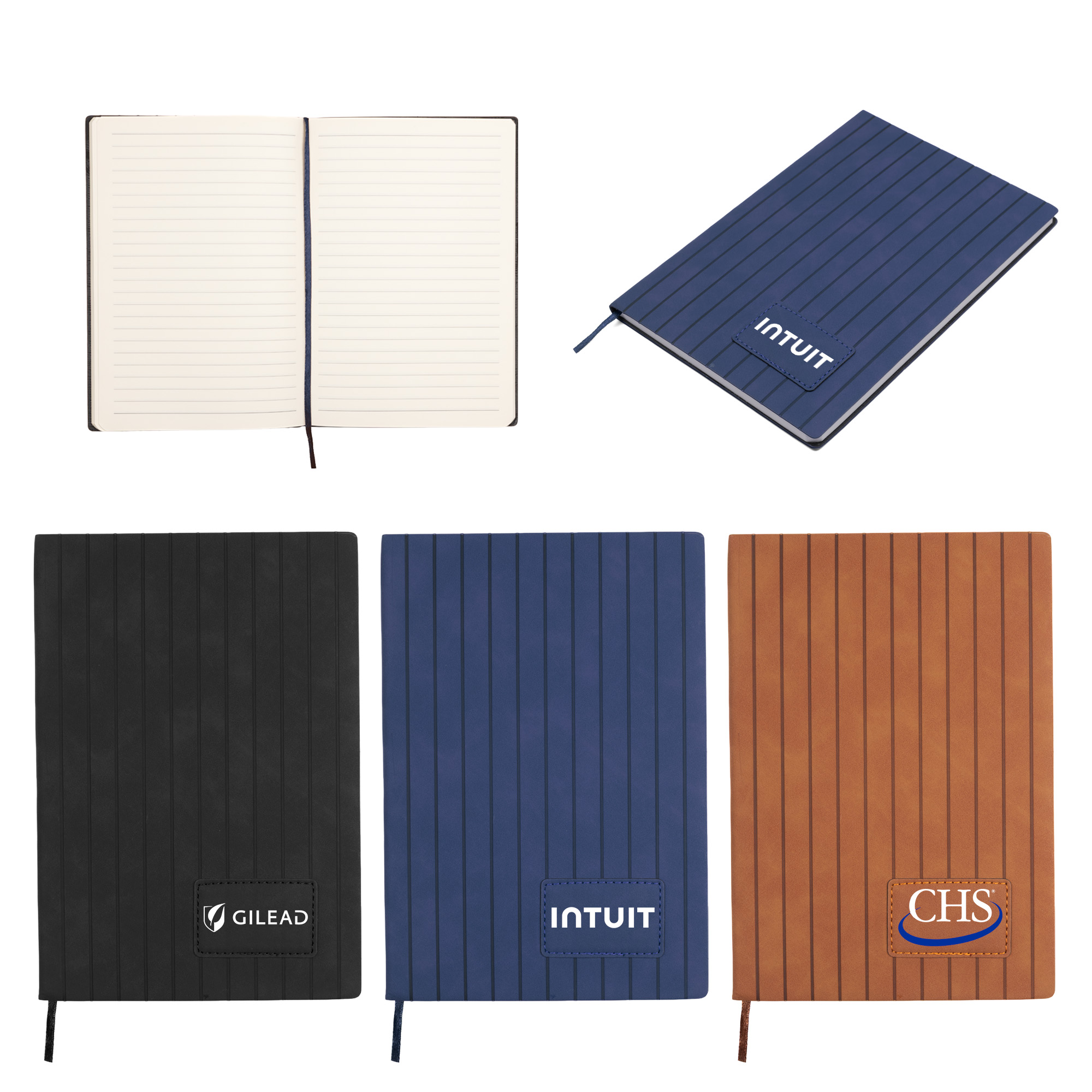 PrimeMark A5 Stripe-Embossed Journal 1