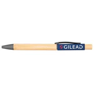 Bamboo Barrel Pen w/Gun Metal Clip (Factory Direct - 10-12 Weeks Ocean) 1 Bamboo Barrel Pen w/Gun Metal Clip (Factory Direct - 10-12 Weeks Ocean) 1