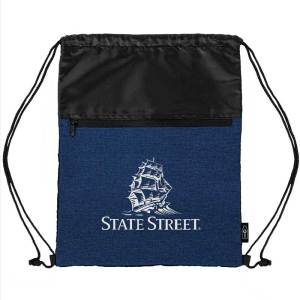rPET Heather Draw String Bag w/Front Zipper Pocket 1 rPET Heather Draw String Bag w/Front Zipper Pocket 1