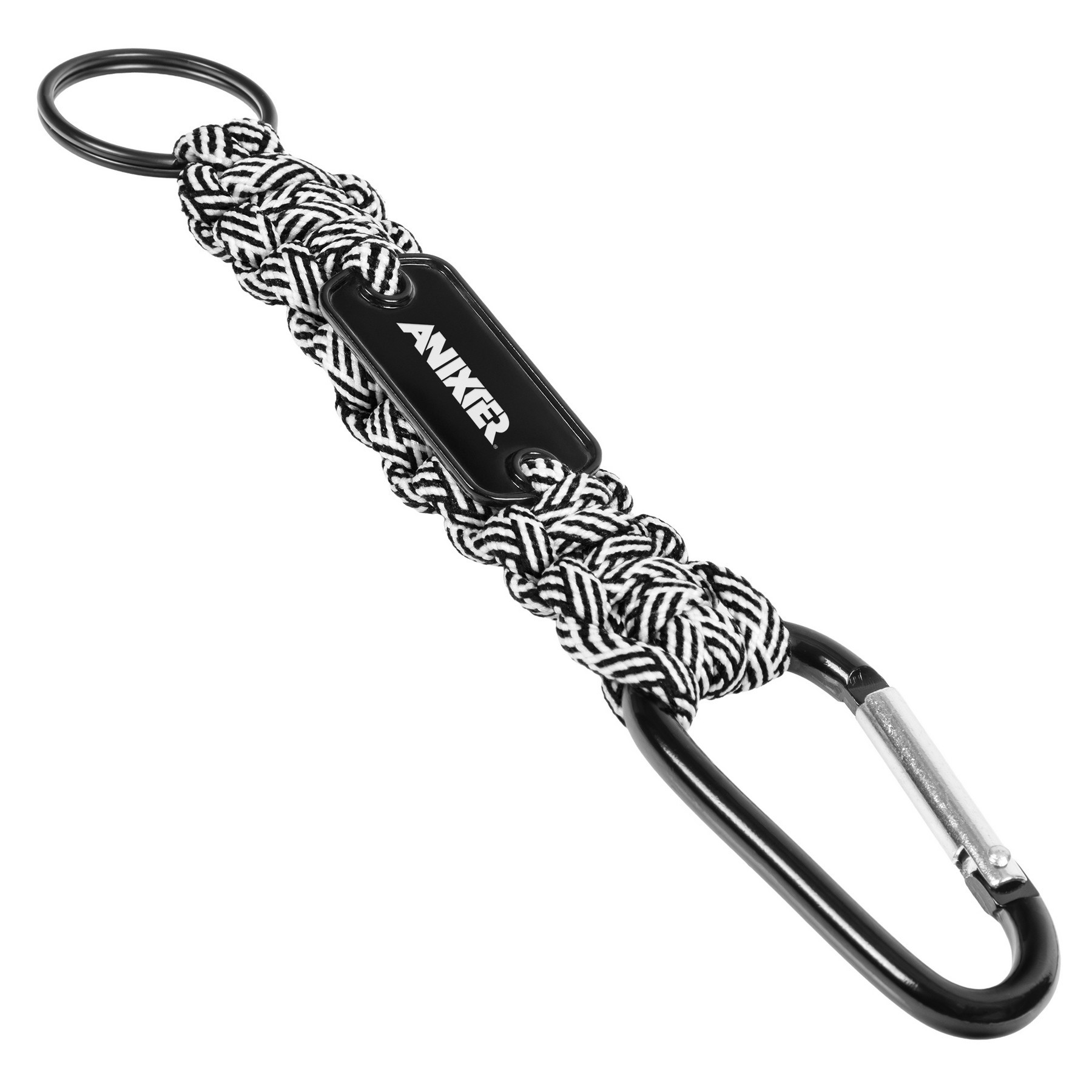 Carabiner Box Knot Braided Key Chain with Keyring and Metal Plate (Factory Direct) 10-12 Weeks 1