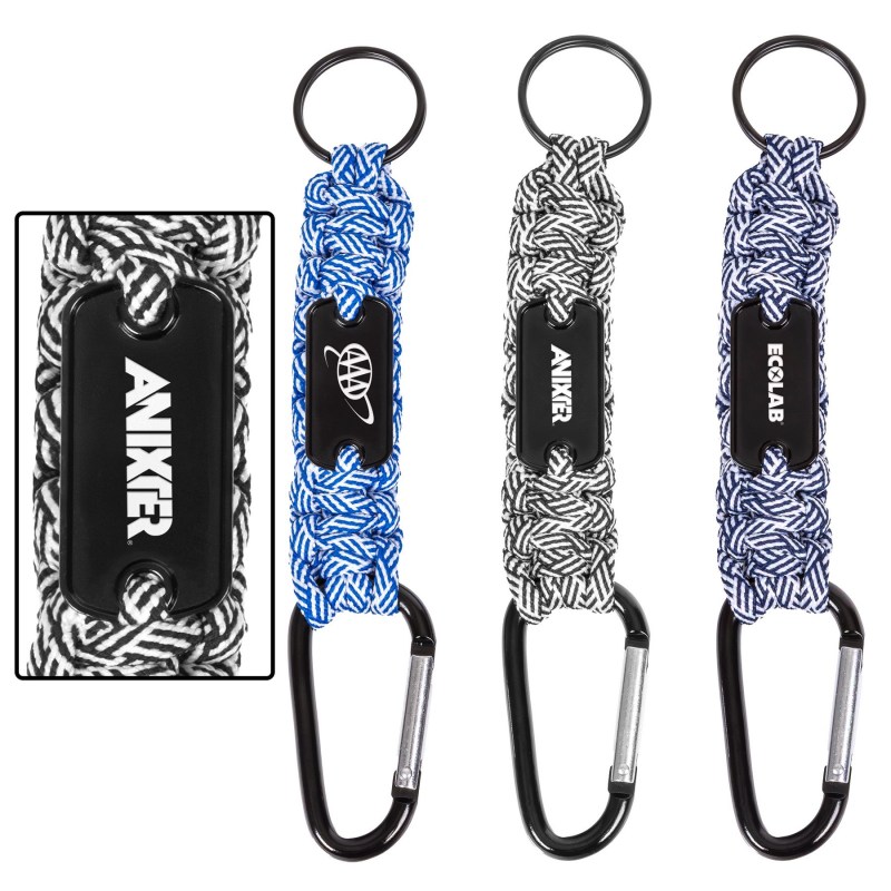 Carabiner Box Knot Braided Key Chain with Keyring and Metal Plate (Factory Direct) 10-12 Weeks 1 Carabiner Box Knot Braided Key Chain with Keyring and Metal Plate (Factory Direct) 10-12 Weeks 1