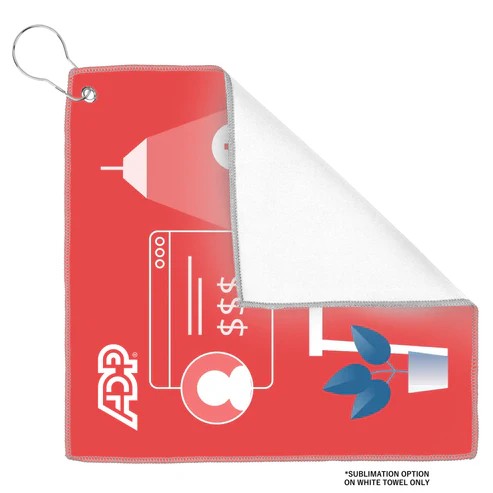 Recycled Golf Towel w/Carabiner (12" x 12") 1