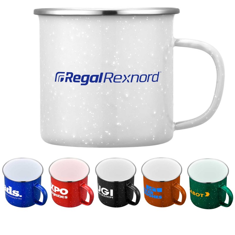 16oz. Speckled Enamel Mug with Stainless Steel Rim 1 16oz. Speckled Enamel Mug with Stainless Steel Rim 1