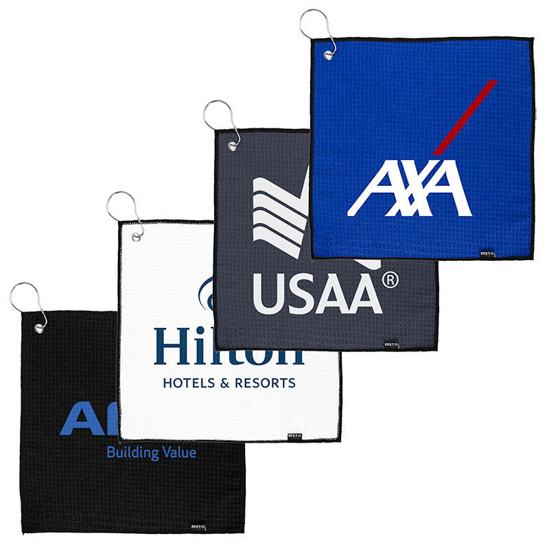 EcoWaffle 12x12 rPET Golf Towel 1 EcoWaffle 12x12 rPET Golf Towel 1