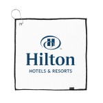 EcoWaffle rPET Golf Towel (12" x 12") - White EcoWaffle rPET Golf Towel (12" x 12") - White