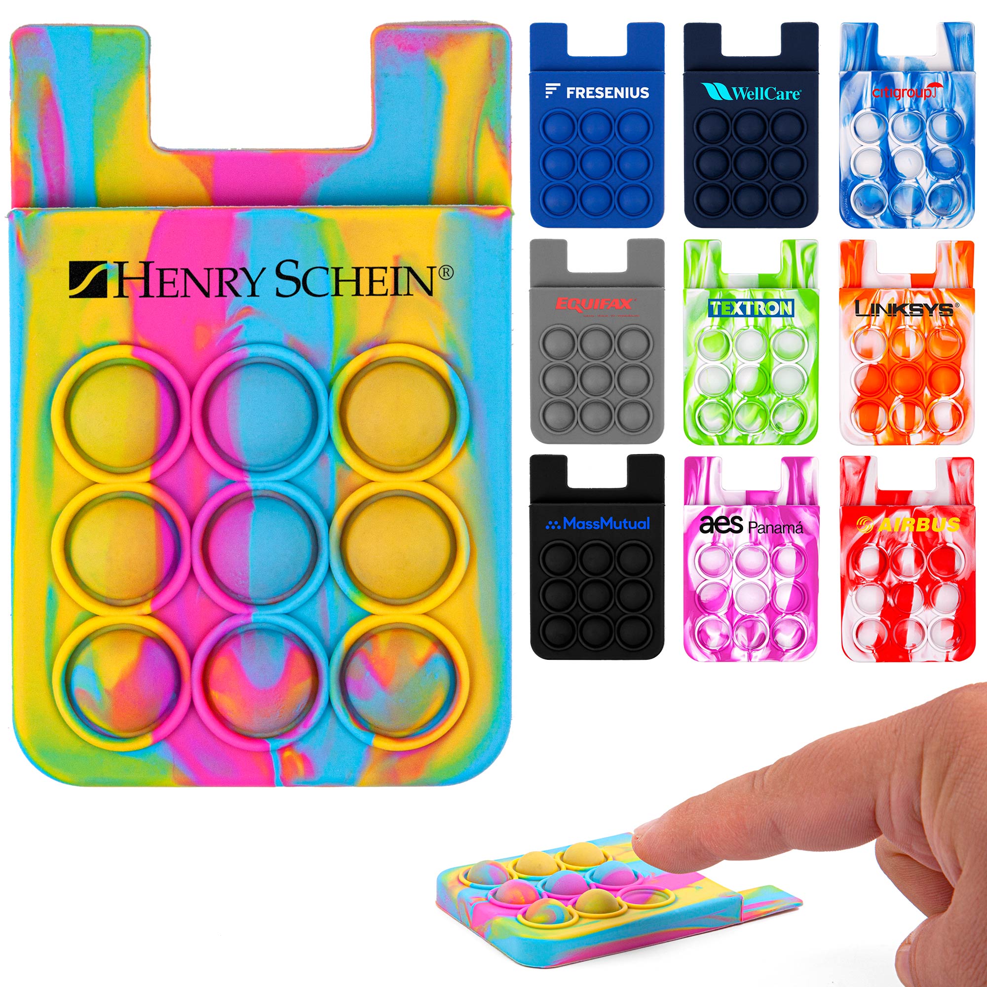 Popper Stress Reliever Silicone Phone Wallet 1