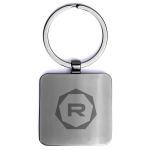 Bolton Square Wood Key Chain - Rosewood Brown/Gunmetal Gray Logo Back Bolton Square Wood Key Chain - Rosewood Brown/Gunmetal Gray Logo Back