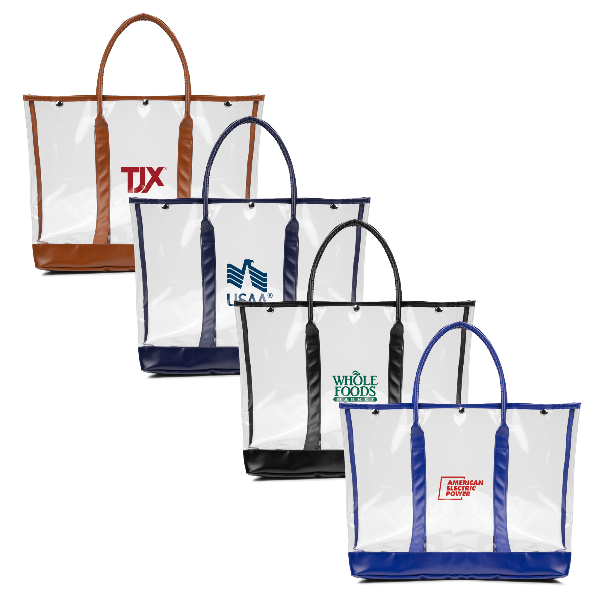 Luxe Button-Top Tote with PU Leather Trim 1