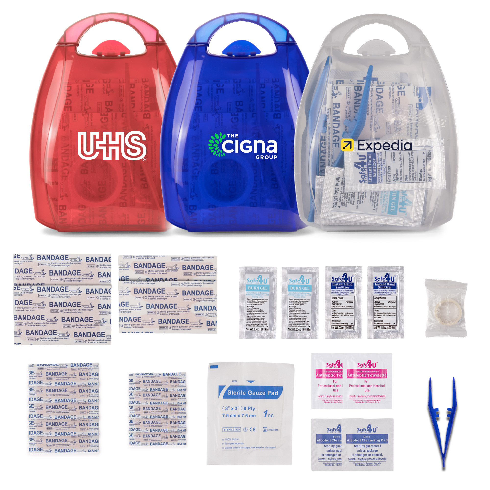 25pc Medium First Aid Kit in Press-Open Case 1