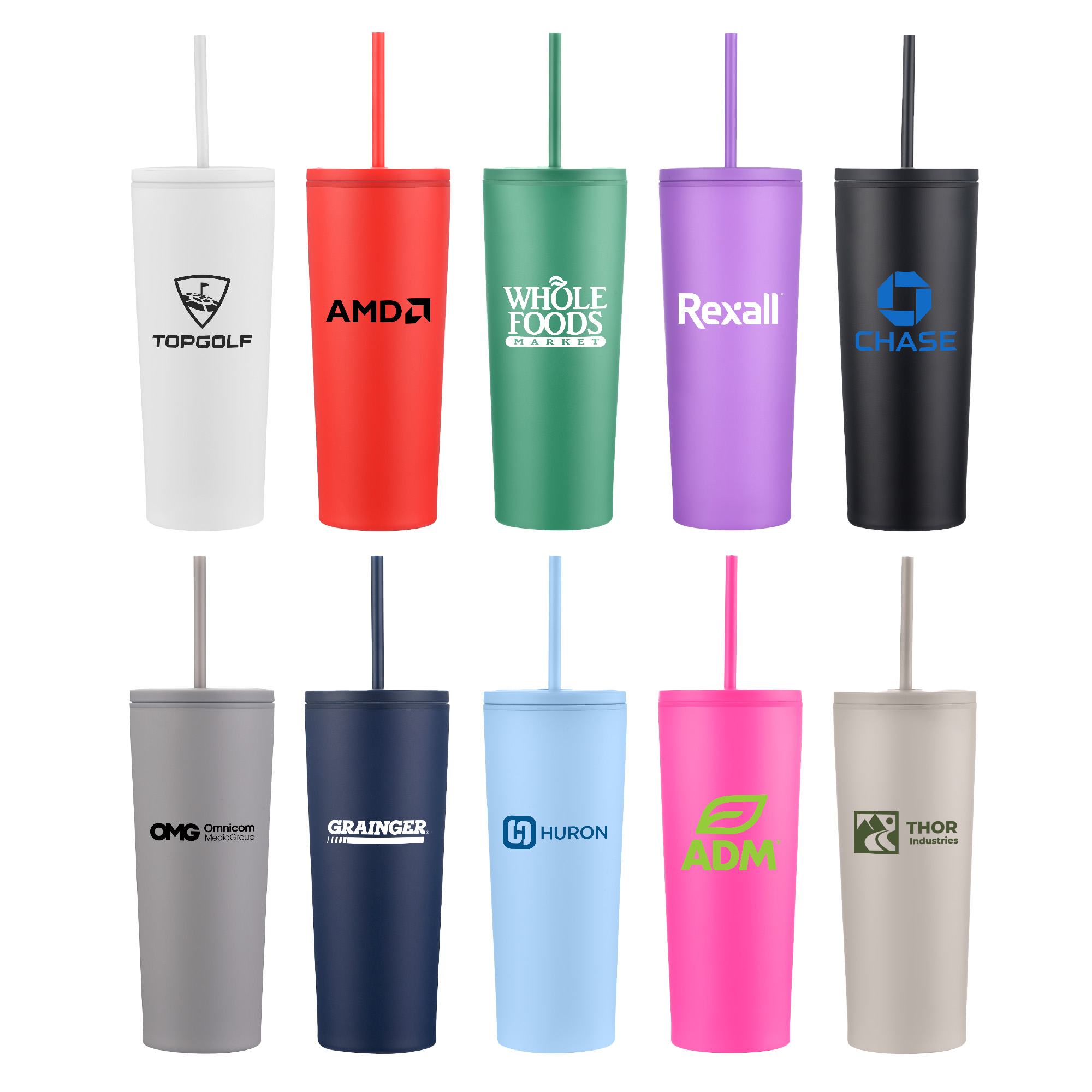 24 Oz. Double Wall Mug with Straw 1