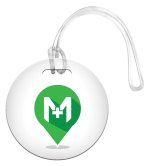 Digital Mini Round Bag Tag (2"x2") - White Digital Mini Round Bag Tag (2"x2") - White