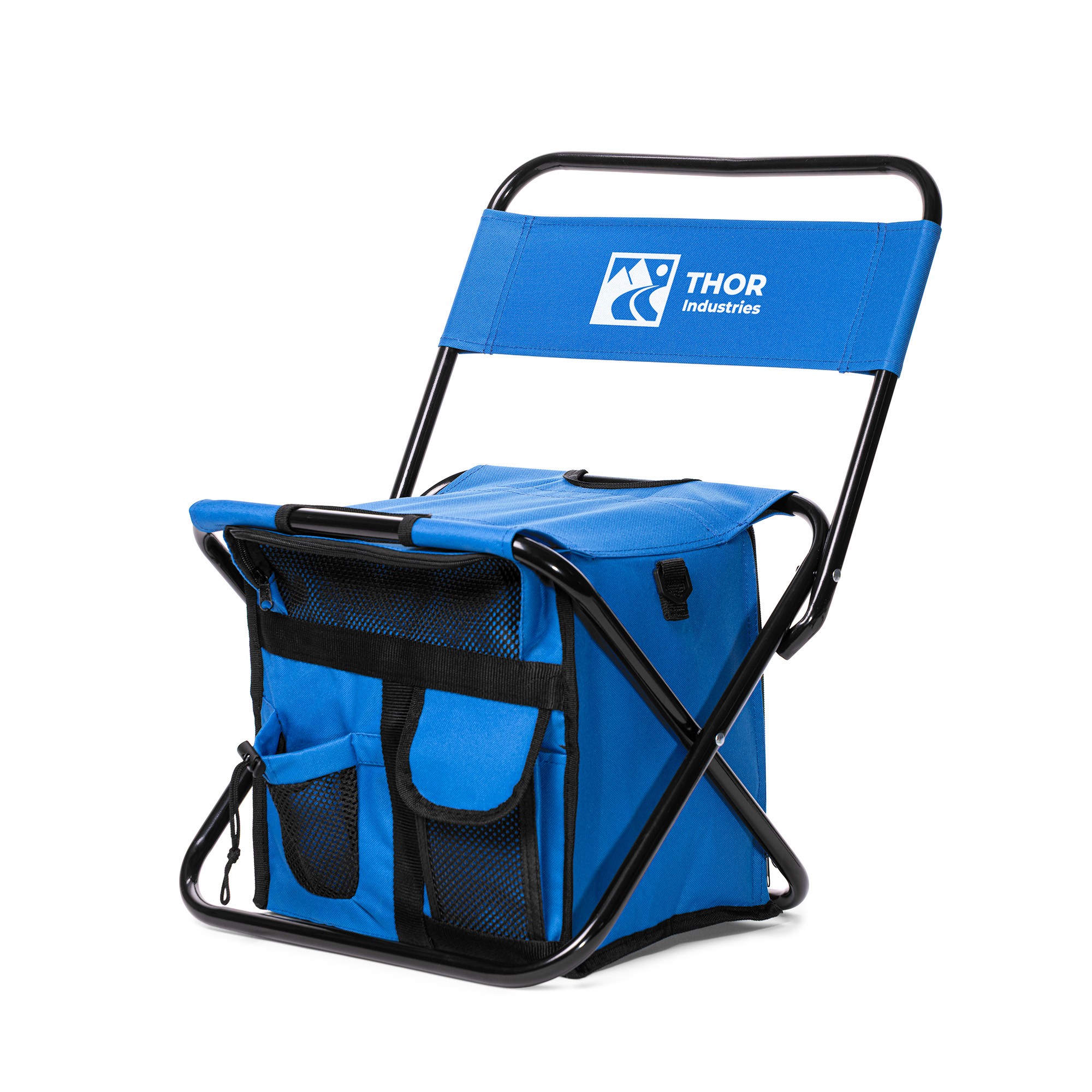 Folding Chair w/24 Can Cooler Bag & Pockets 1