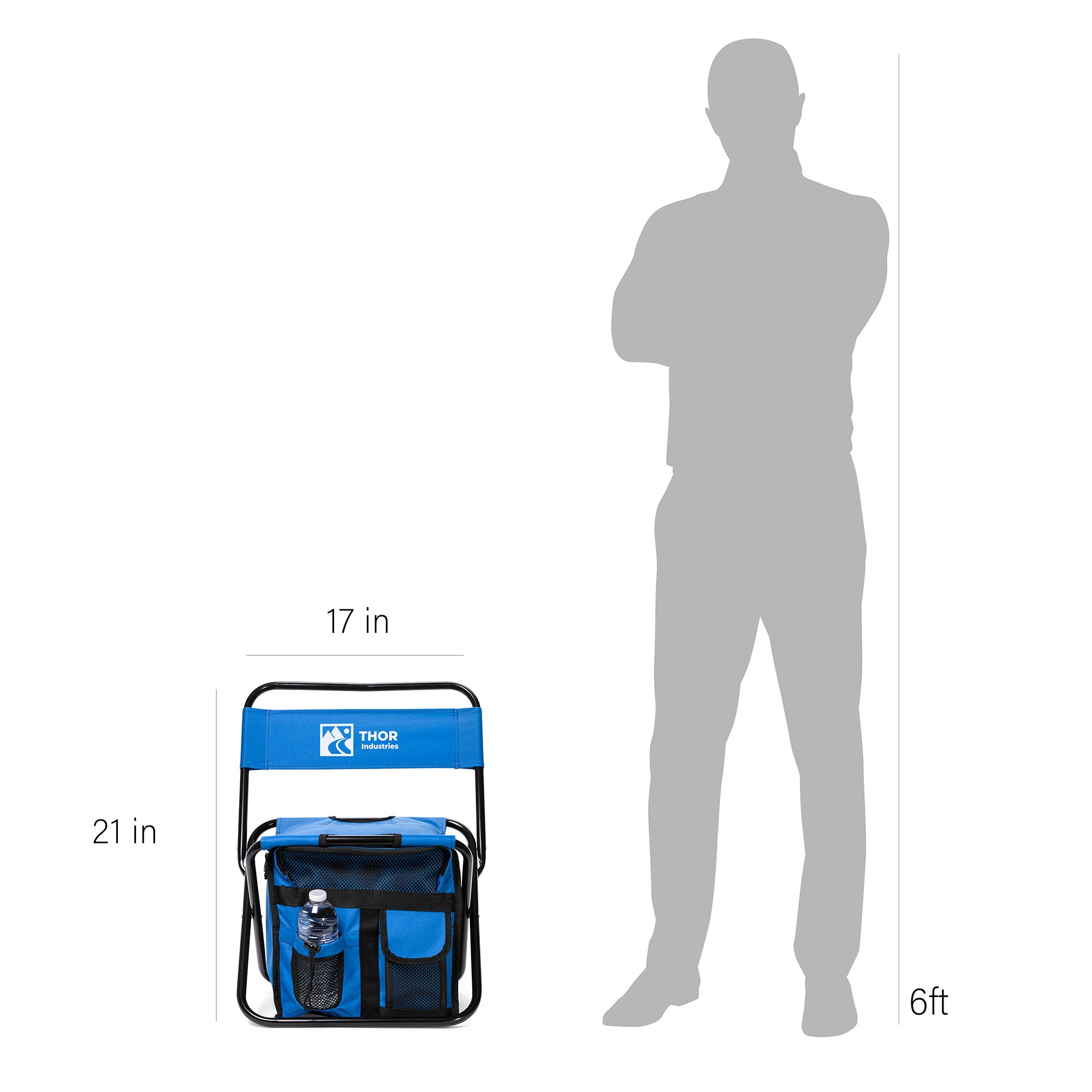 Folding Chair w/24 Can Cooler Bag & Pockets 1