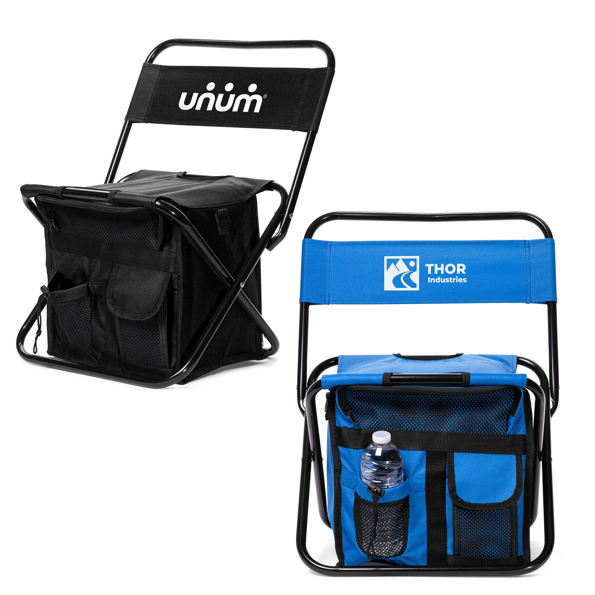 Folding Chair w/24 Can Cooler Bag & Pockets 1