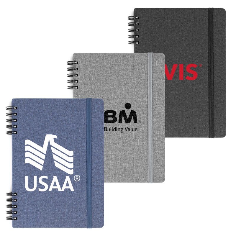 Spiral Linen Leather Notebook 1 Spiral Linen Leather Notebook 1