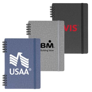 Spiral Linen Leather Notebook 1 Spiral Linen Leather Notebook 1