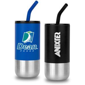 Cardiff 18 Oz. Double Wall Stainless Steel Mug W/Straw (Factory Direct - 10-12 Weeks Ocean) 1 Cardiff 18 Oz. Double Wall Stainless Steel Mug W/Straw (Factory Direct - 10-12 Weeks Ocean) 1
