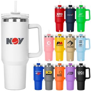40 Oz. The Hippo Mug & Straw Lid w/Twist Closure 1