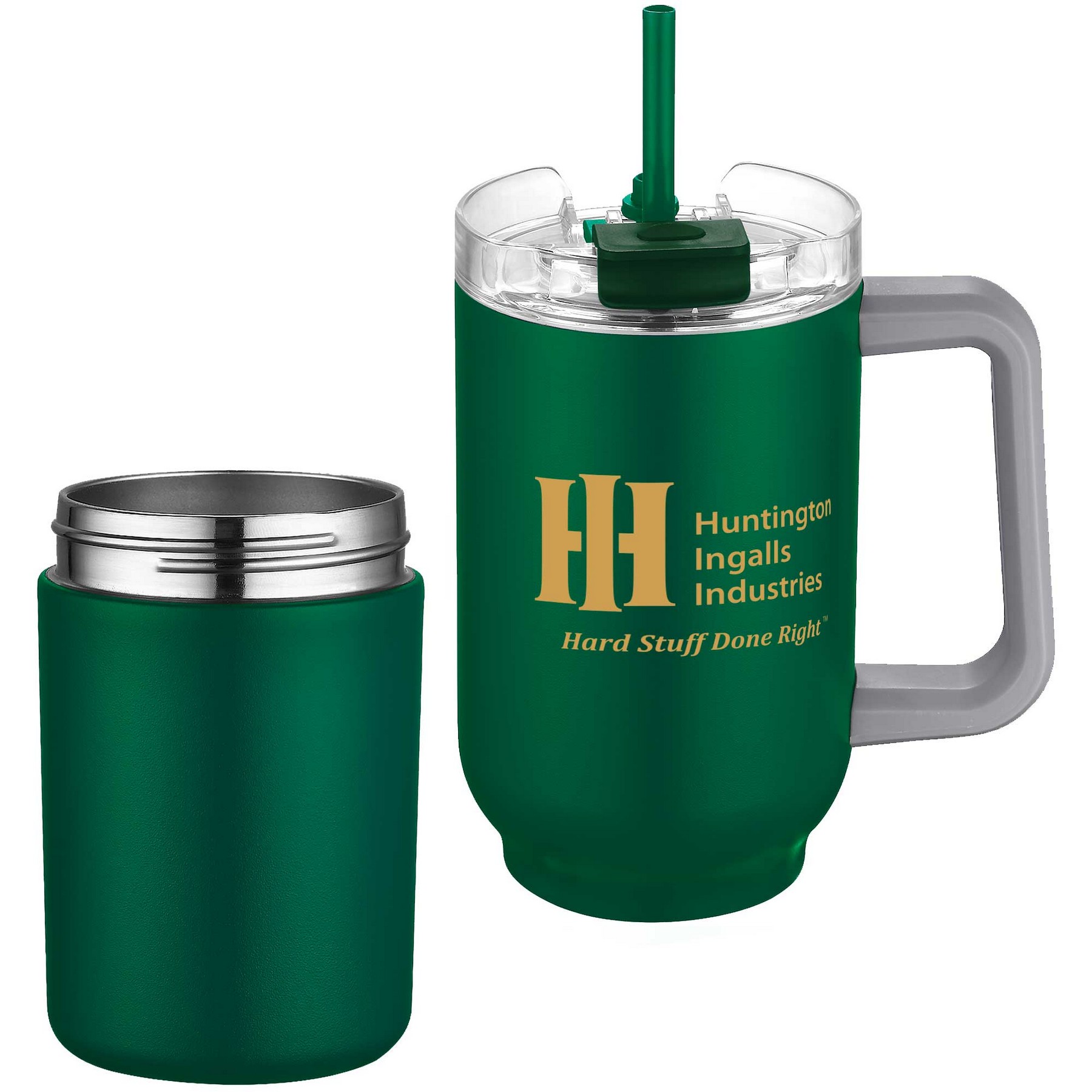 21oz. Stainless Steel Travel Mug with Handle & Straw 1