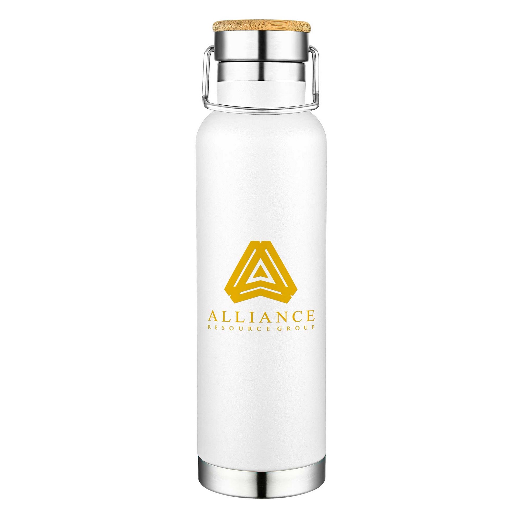 22oz. Slim Stainless Steel Vacuum Bottle with Bamboo Lid 1