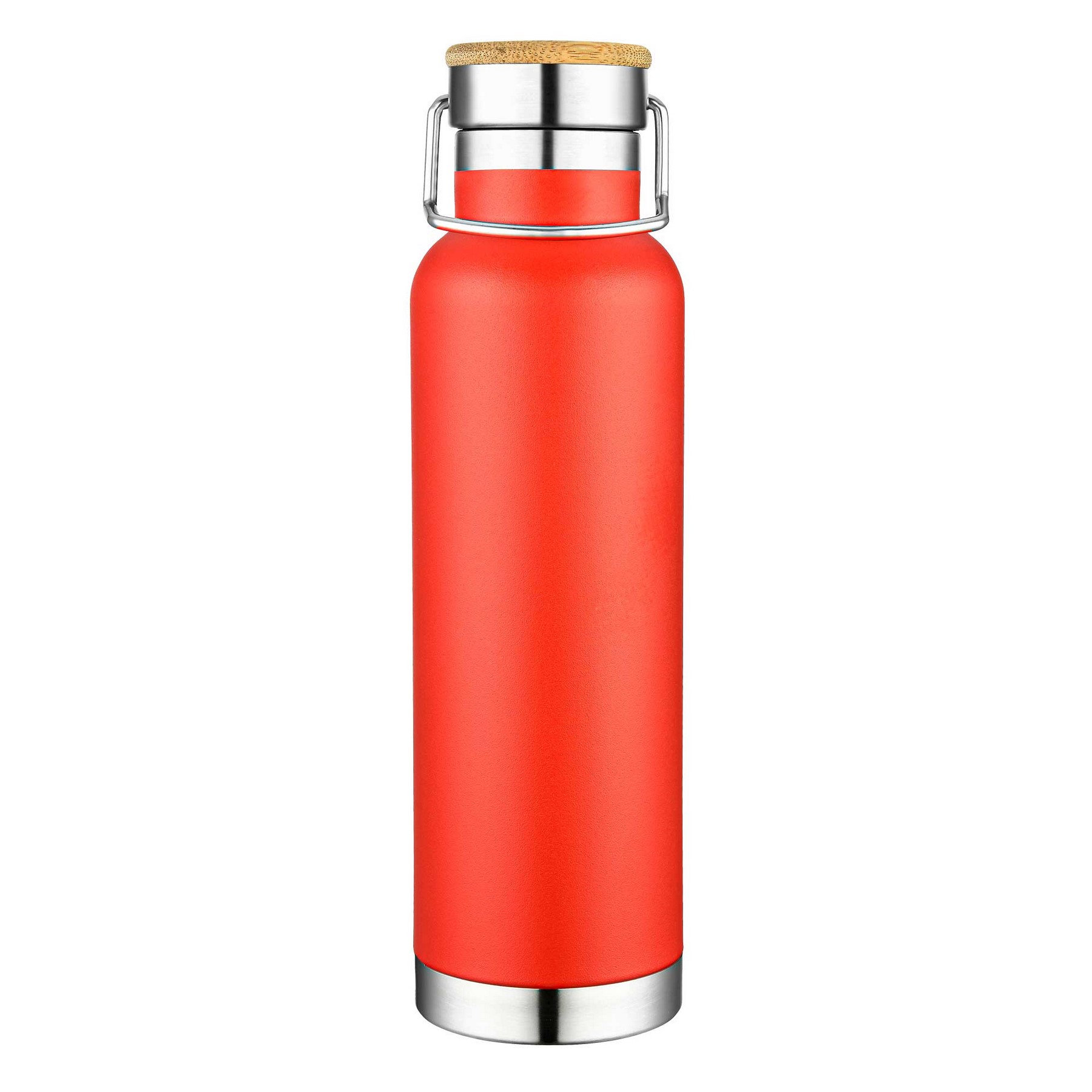 22oz. Slim Stainless Steel Vacuum Bottle with Bamboo Lid 1