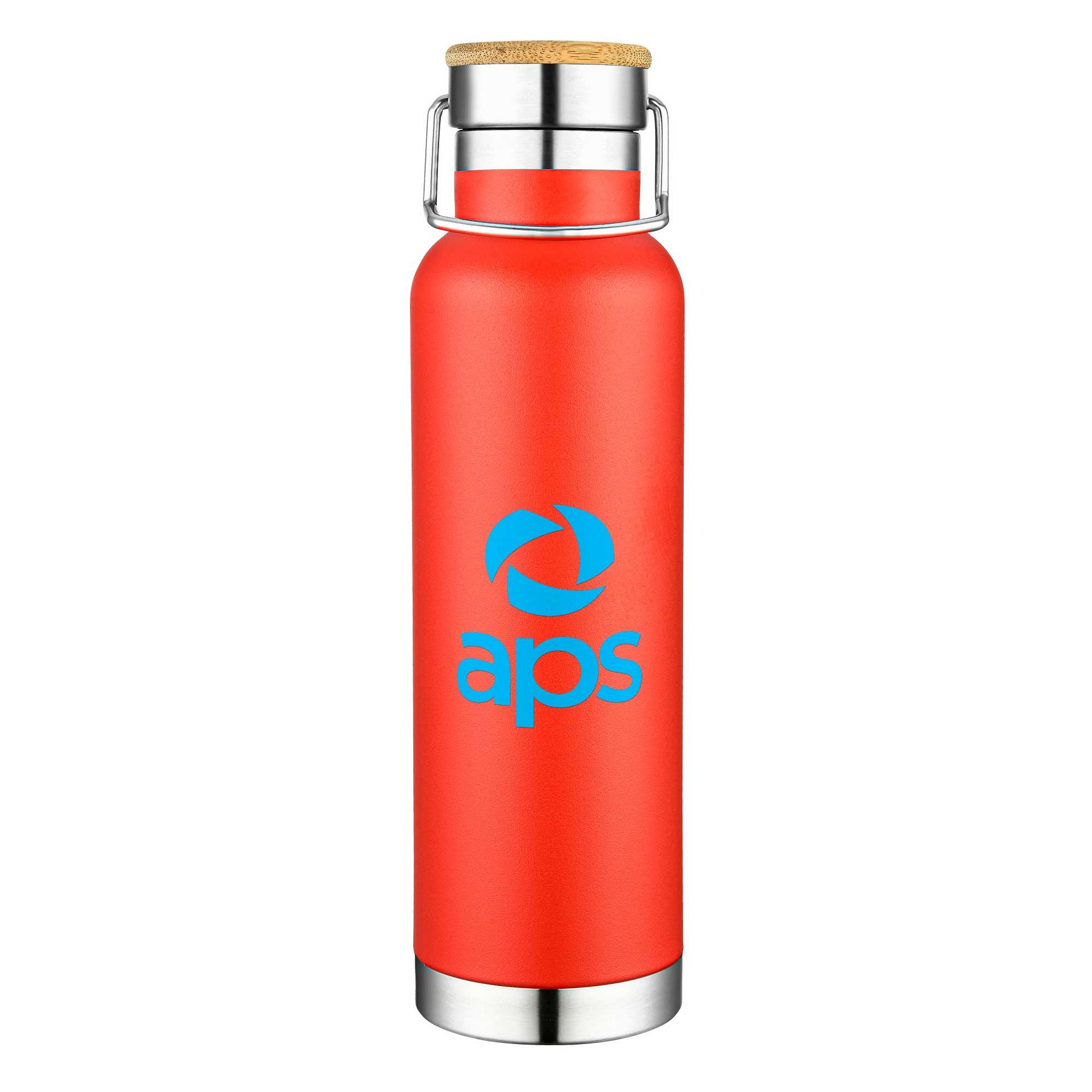 22oz. Slim Stainless Steel Vacuum Bottle with Bamboo Lid 1