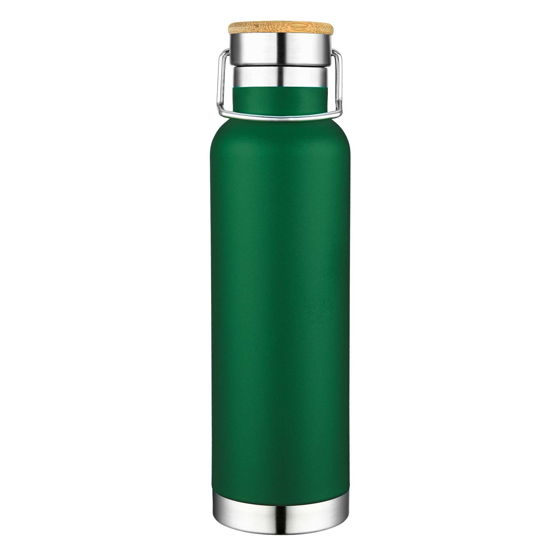 22oz. Slim Stainless Steel Vacuum Bottle with Bamboo Lid 1