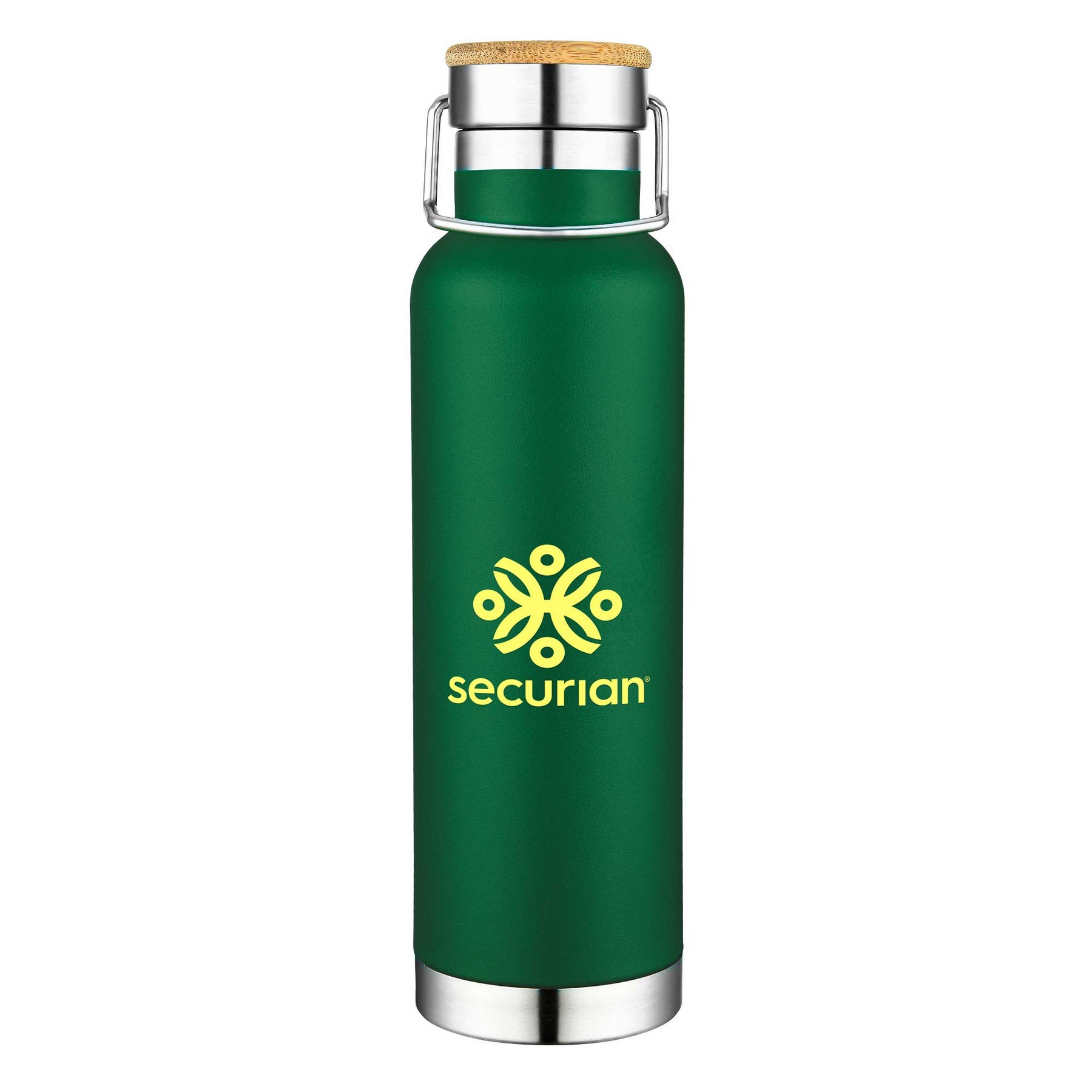 22oz. Slim Stainless Steel Vacuum Bottle with Bamboo Lid 1
