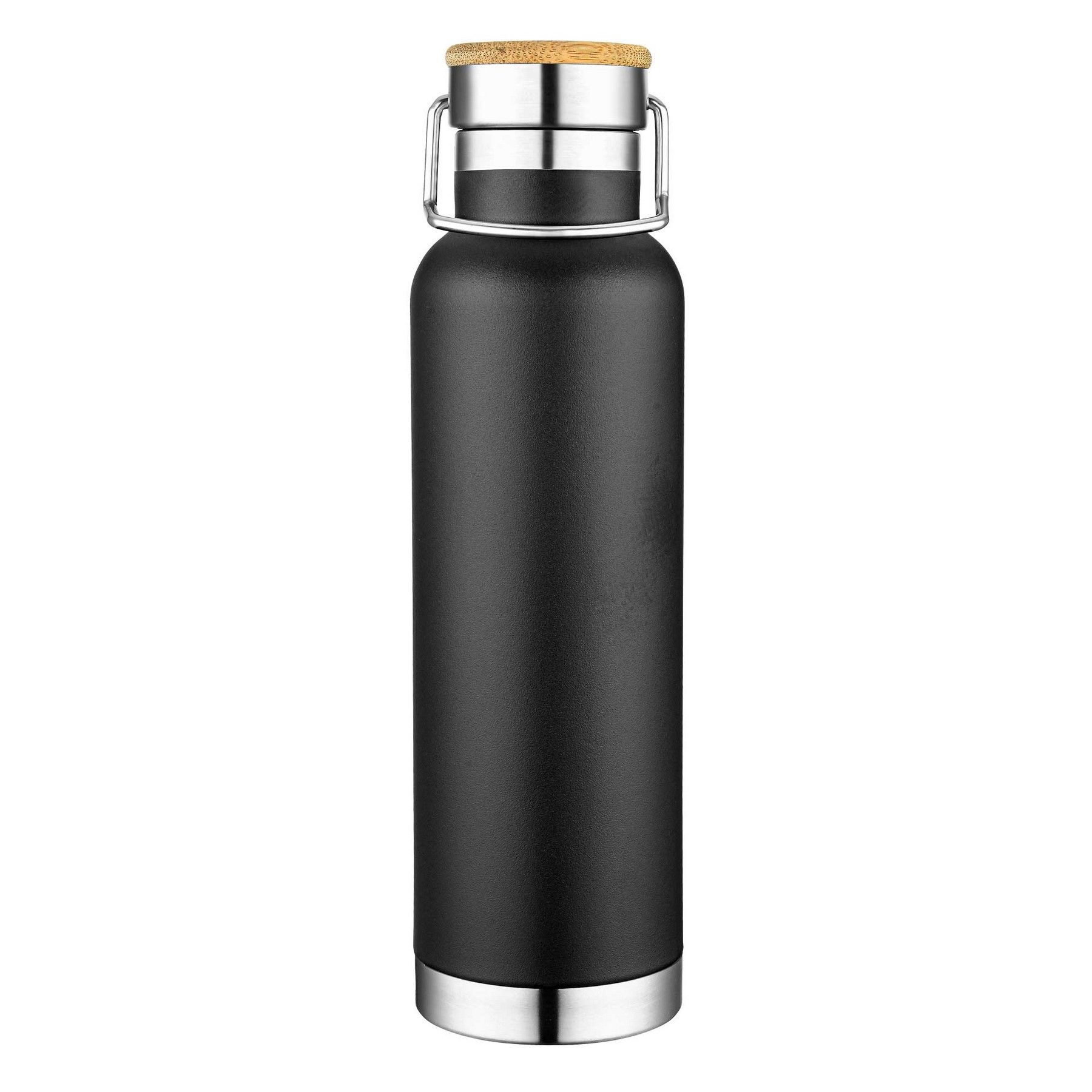 22oz. Slim Stainless Steel Vacuum Bottle with Bamboo Lid 1