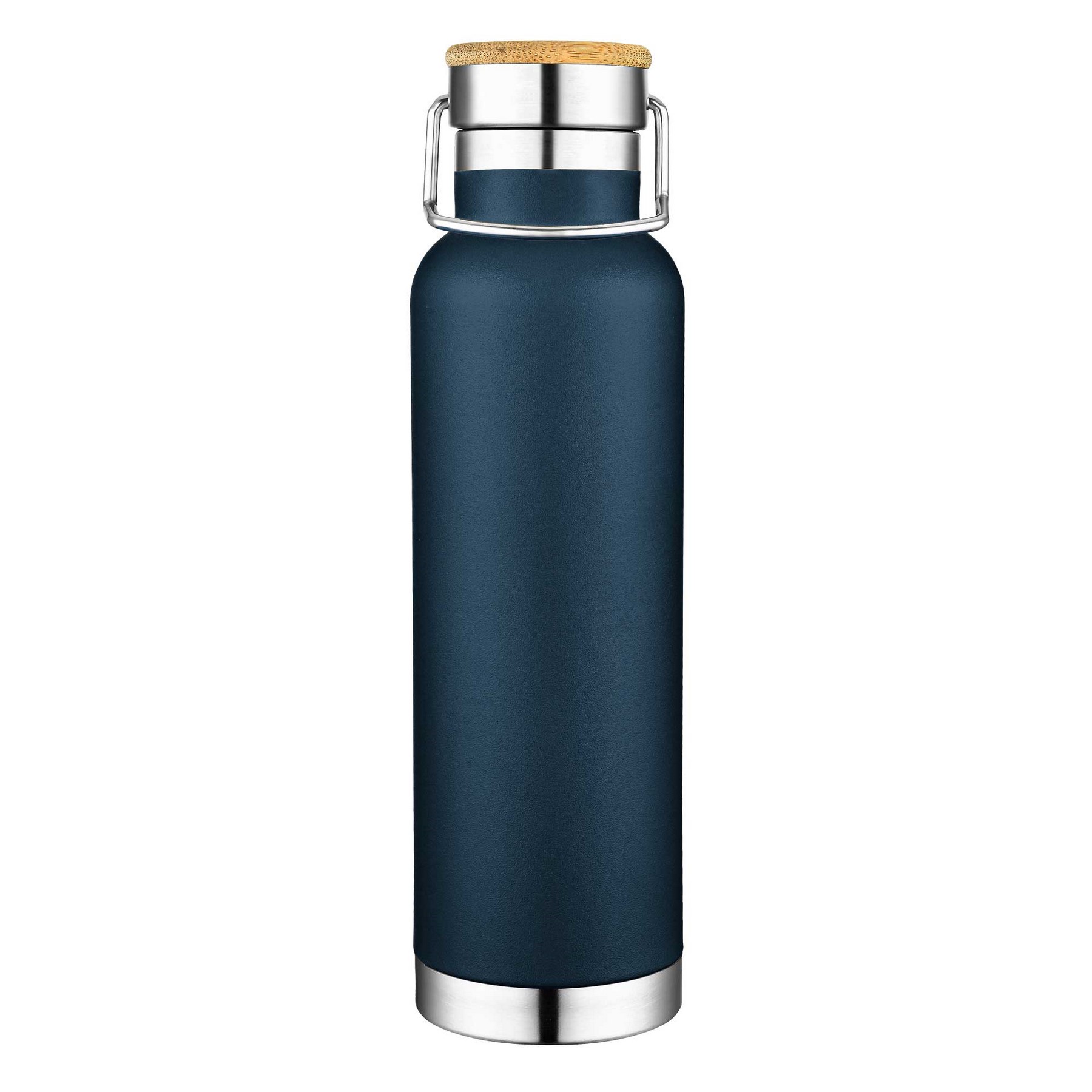 22oz. Slim Stainless Steel Vacuum Bottle with Bamboo Lid 1