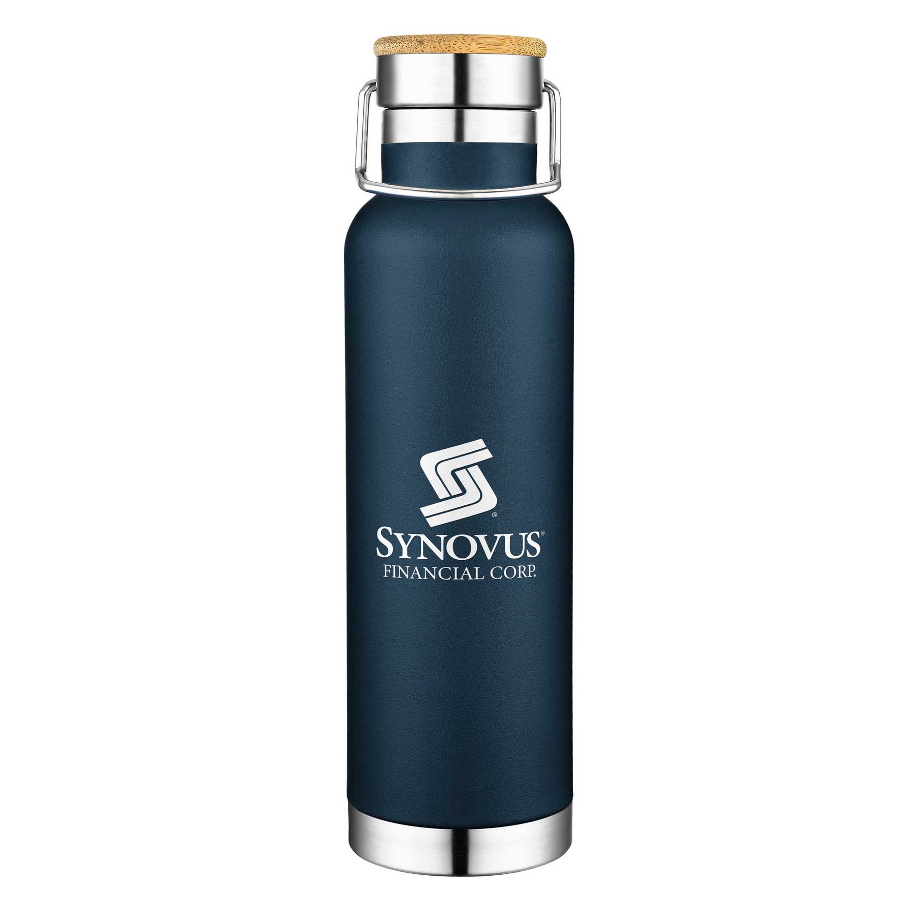 22oz. Slim Stainless Steel Vacuum Bottle with Bamboo Lid 1