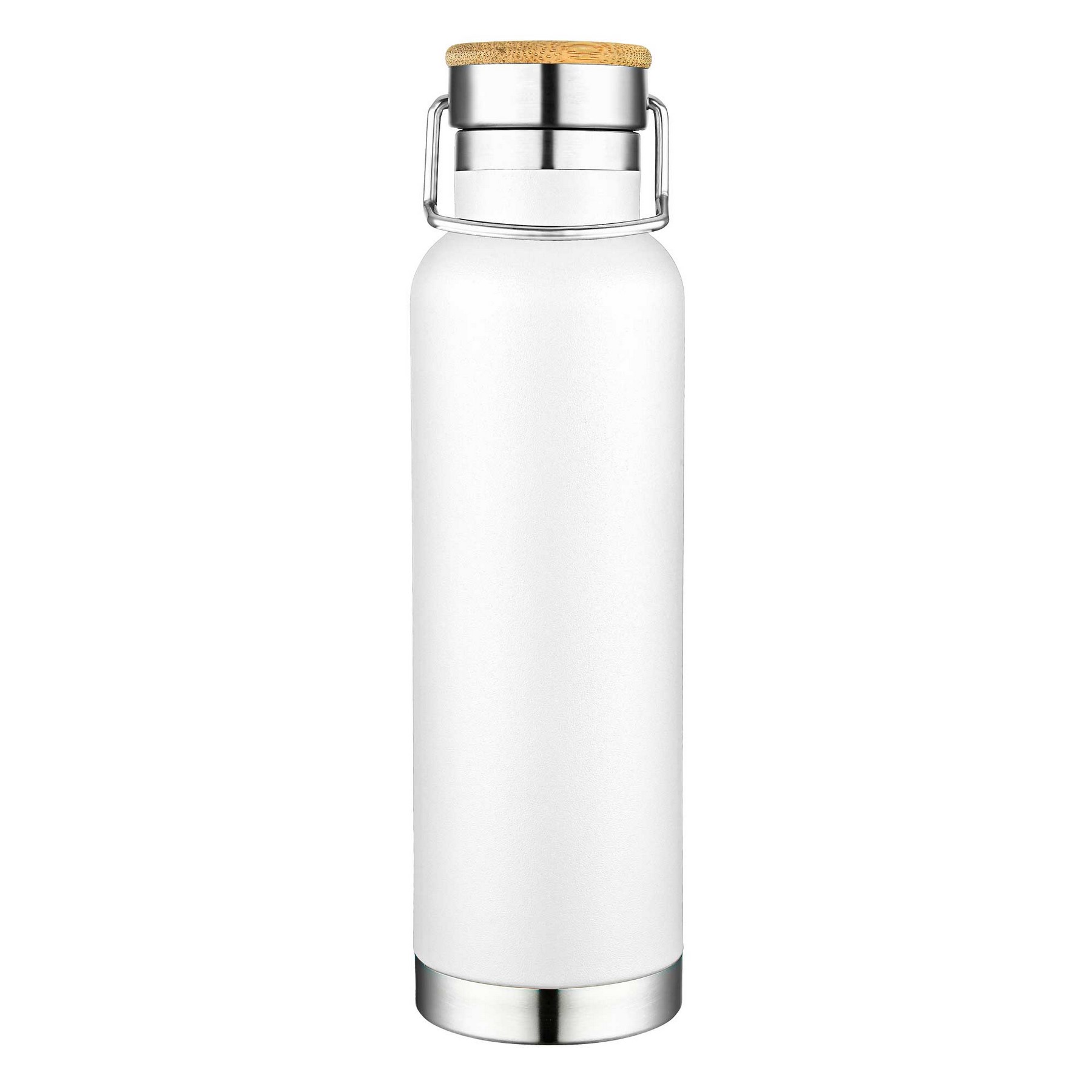 22oz. Slim Stainless Steel Vacuum Bottle with Bamboo Lid 1