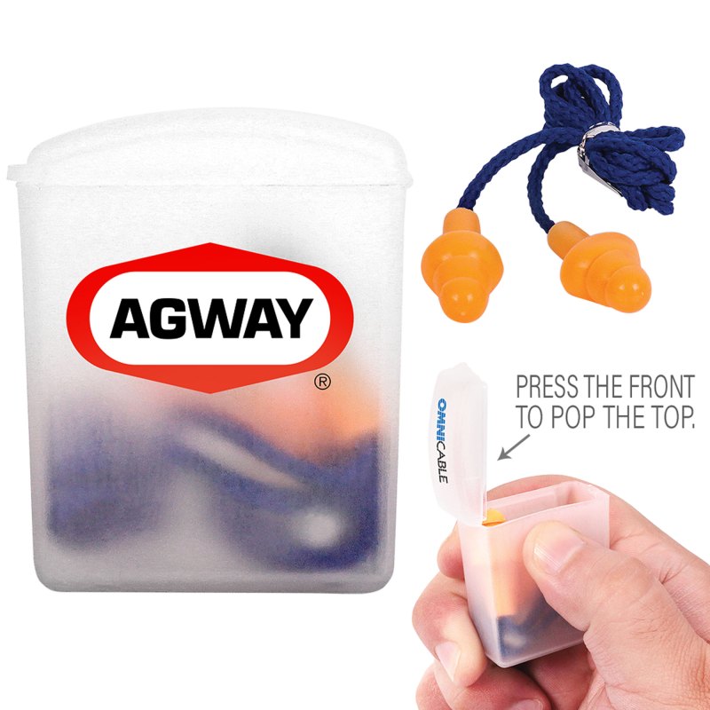 Silicone Earplugs With Blue Nylon Cord And Clear Clip Case 1 Silicone Earplugs With Blue Nylon Cord And Clear Clip Case 1