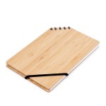 A5 Corner Spiral Bound Journal Book w/Bamboo Cover - Bamboo Brown Blank Flat A5 Corner Spiral Bound Journal Book w/Bamboo Cover - Bamboo Brown Blank Flat