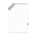 A5 Corner Spiral Bound Journal Book w/Bamboo Cover - Bamboo Brown Blank Inside View A5 Corner Spiral Bound Journal Book w/Bamboo Cover - Bamboo Brown Blank Inside View
