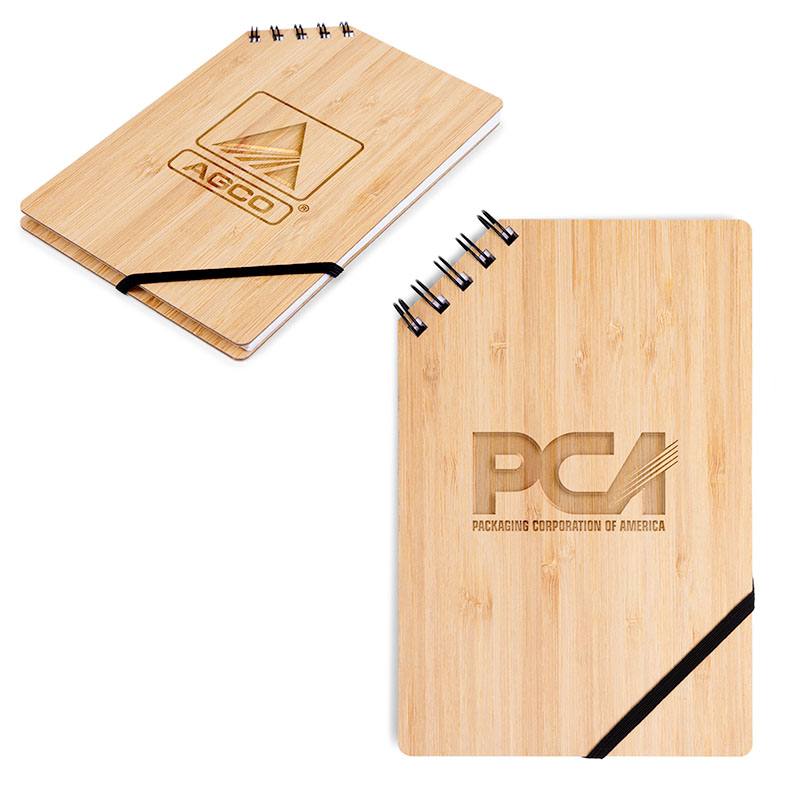 A5 Corner Spiral Bound Journal Book w/Bamboo Cover 1 A5 Corner Spiral Bound Journal Book w/Bamboo Cover 1